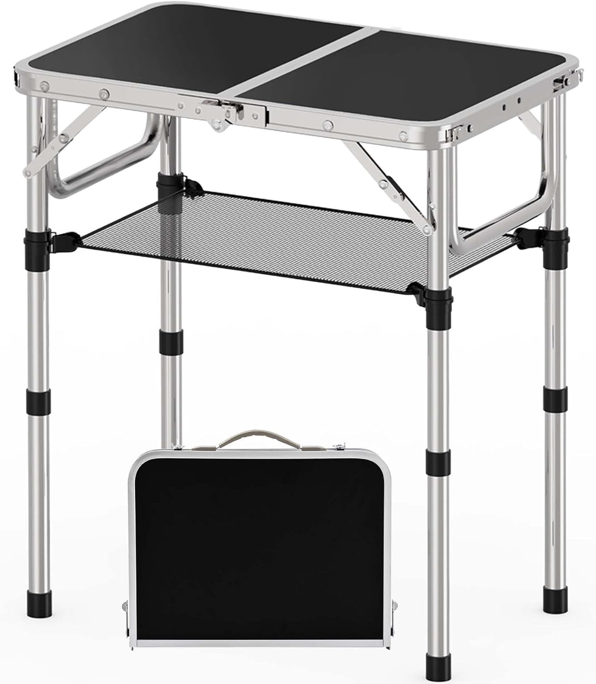 YihuiKo 3ft Folding Table, Portable Camping Table with Storage Net