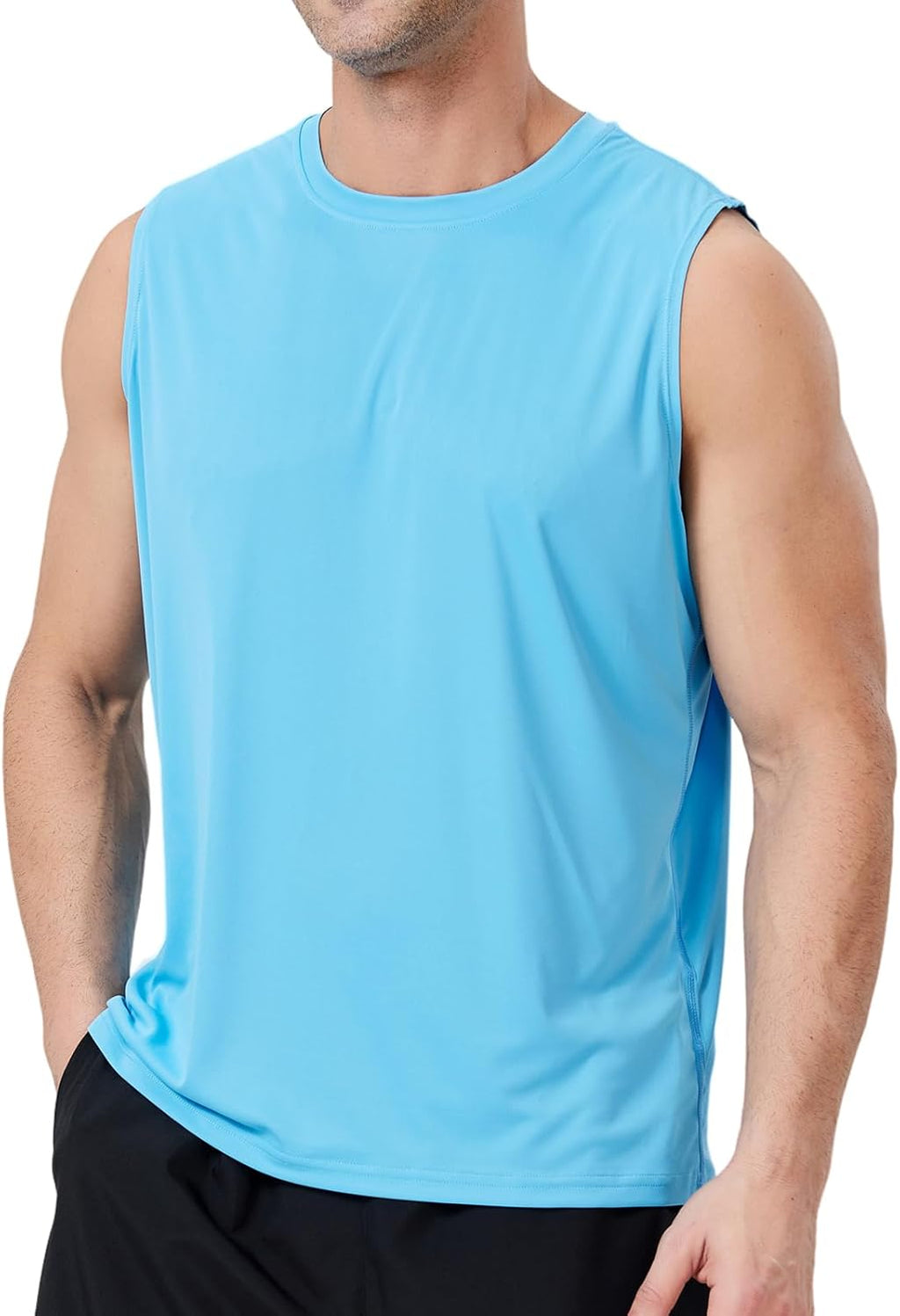 Men's Sleeveless UPF 50+ Swim Shirts Quick Dry UV Workout Tank Top