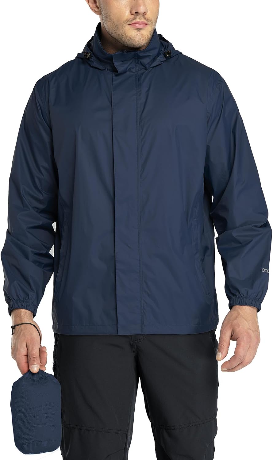 33,000ft Men's Packable Rain Jacket Lightweight Waterproof Golf Raincoat