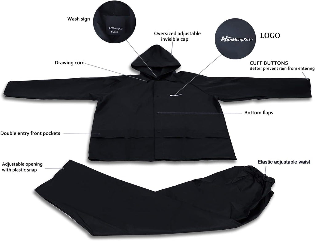 Rain Suits for Men Ultra-Lite Waterproof Protective Rain coats Rain Gear Workwear Fits Men Women