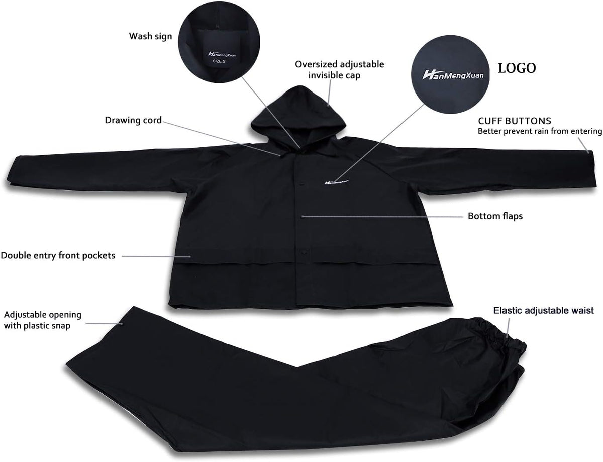 Rain Suits for Men Ultra-Lite Waterproof Protective Rain coats Rain Gear Workwear Fits Men Women