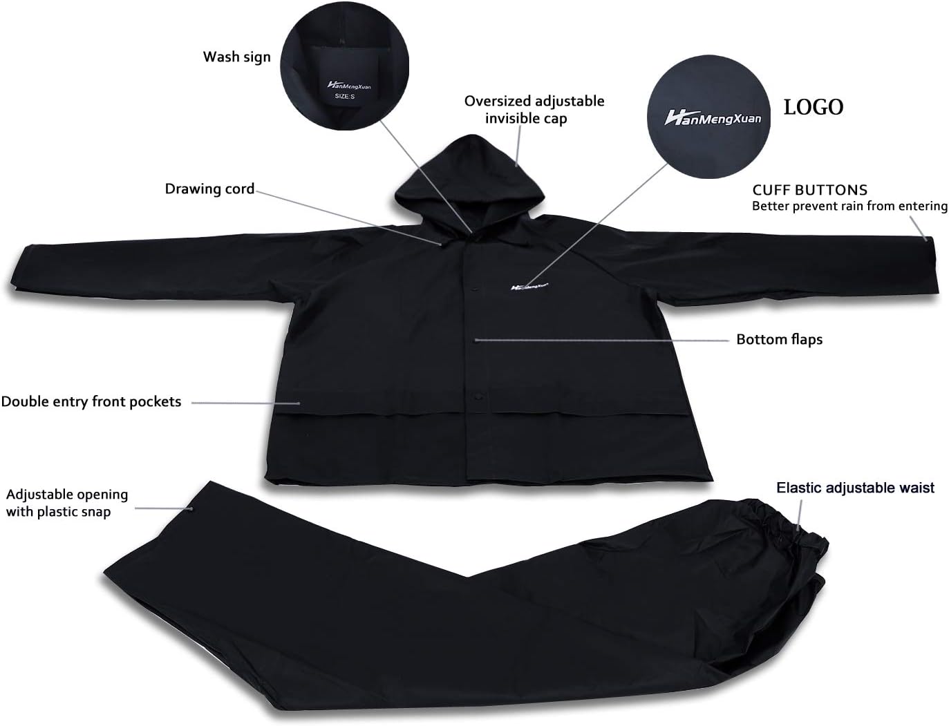 Rain Suits for Men Ultra-Lite Waterproof Protective Rain coats Rain Gear Workwear Fits Men Women