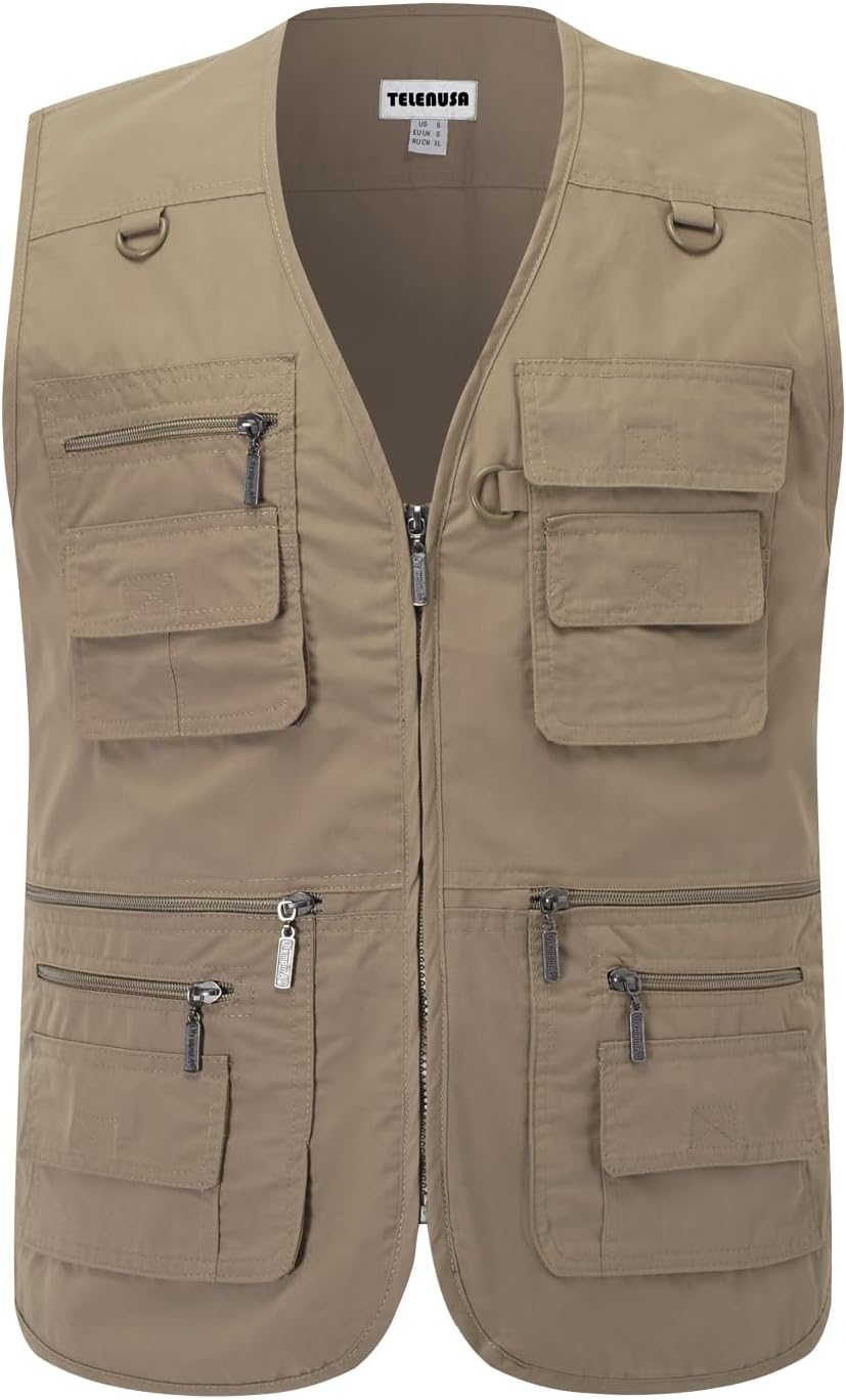 Men's Outdoor Vest Summer Fishing Vest Utility Lightweight Travel Safari Photography Casual Gilet with Multi Pockets