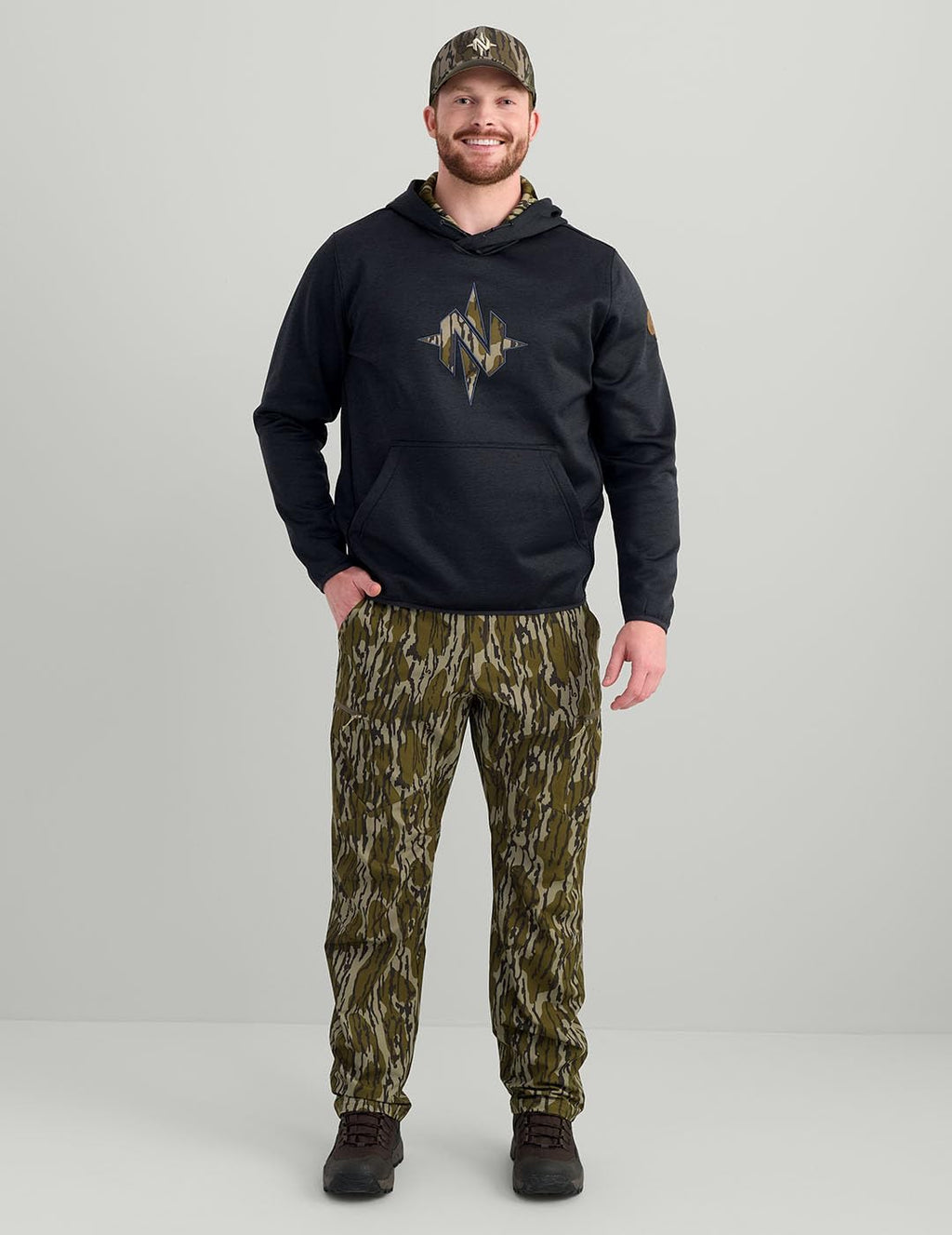 Nomad Men's North Star Hoodie, Comfortable Midweight Hunting Hoodie With Camo Logo for Everyday and Outdoor Lifestyle