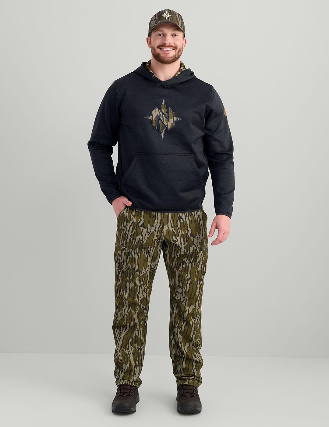 Nomad Men's North Star Hoodie, Comfortable Midweight Hunting Hoodie With Camo Logo for Everyday and Outdoor Lifestyle