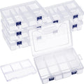 Honoson 6 Pack Fishing Tackle Box Organizer, Clear Waterproof Movable Tray