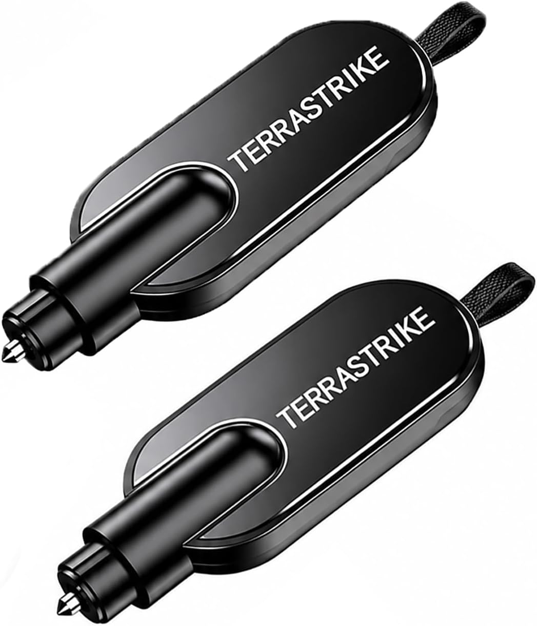 Terrastrike Car Escape Tool, Window Breaker & Seat Belt Cutter, 2-Pack