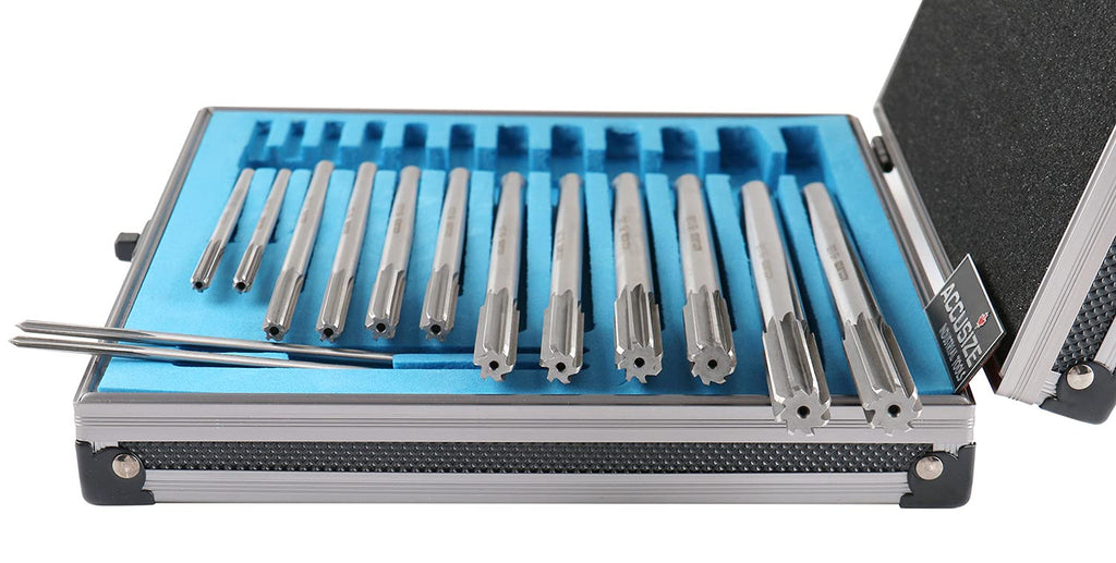 Accusize Industrial Tools Chucking Reamer Set, 0.1240" to 0.5010", 14 Pc