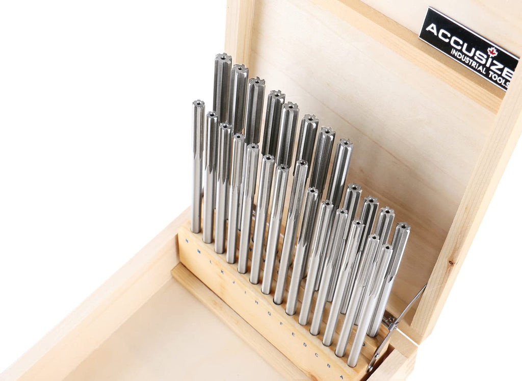 Accusize HSS Chucking Reamer Set Letter Size A to Z, 5500-SL00