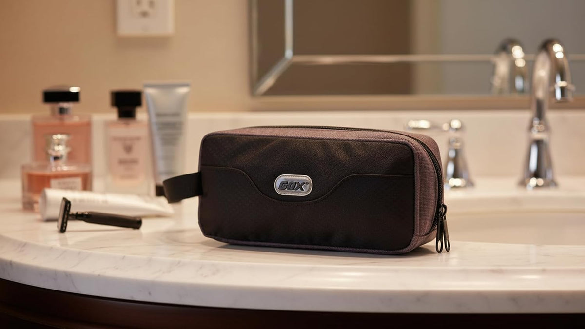 GOX Travel Toiletry Bag Dopp Kit Case for Men Multifunction Packing Organizer Pouch(Black)