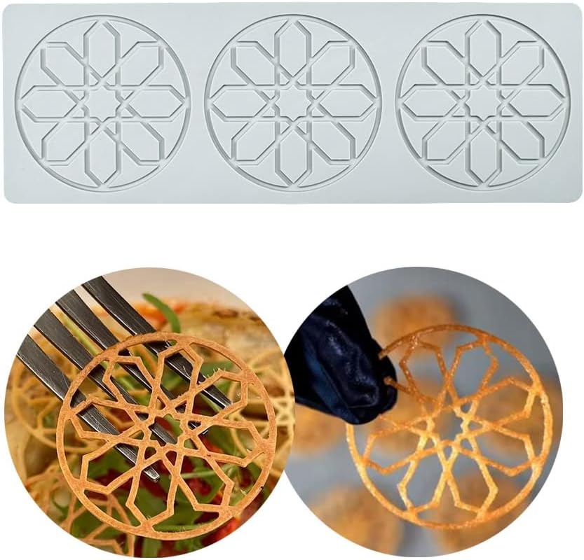 Hollow Leaf Silicone Molds Lover Heart Chocolate Molds Geometry 3D Silicone Mould Chocolate Candy Leaf Mold Sugar Craft Cake Decoration Cupcake Top (K_Geometry_14.4 * 5 * 0.12inch)