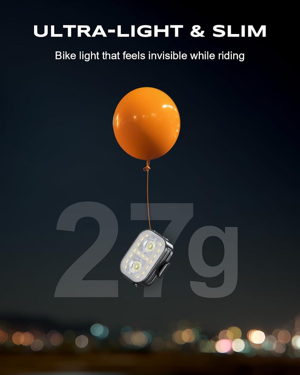 WOCBUY Bike Lights, Ultra-Slim & Lightweight Rechargeable Bicycle Lights Set, [5+6 Modes] Dual USB-C Bike Lights Front and Back, IP65 Waterproof Bicycle Lights for Night Riding Road Cycling