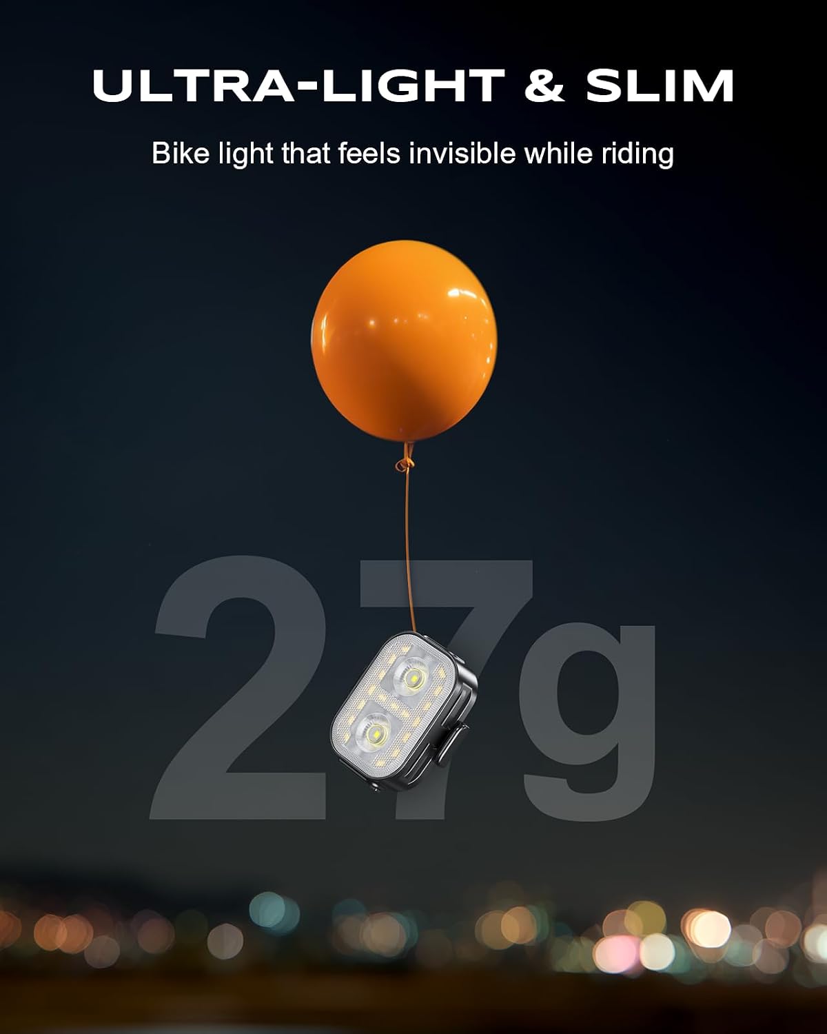 WOCBUY Bike Lights, Ultra-Slim & Lightweight Rechargeable Bicycle Lights Set, [5+6 Modes] Dual USB-C Bike Lights Front and Back, IP65 Waterproof Bicycle Lights for Night Riding Road Cycling