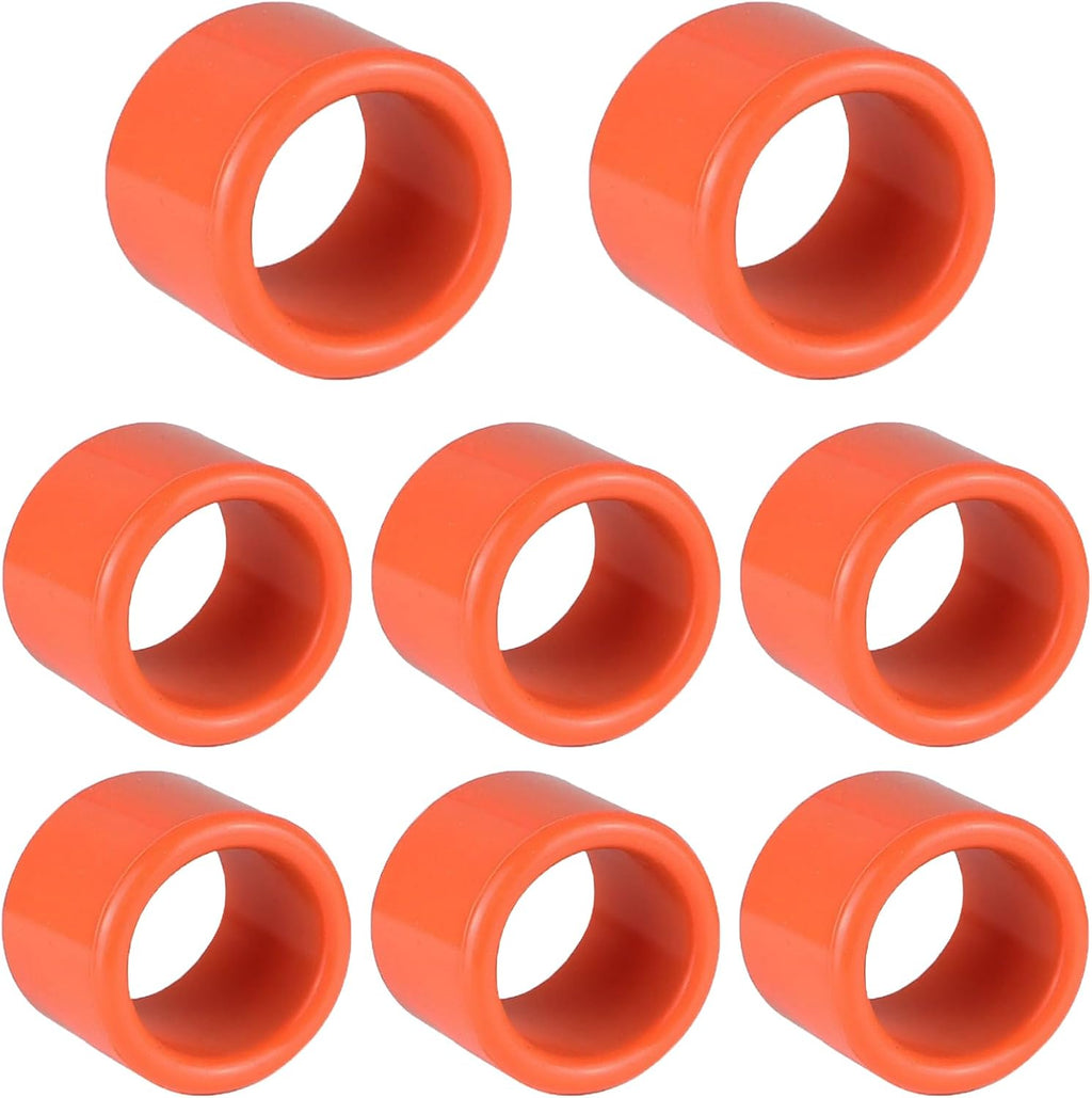 8 Pcs Orange Silicone Fishing Rod Holder Tube Cap Kit Fit for Fishing Rod Pole Rest Rack Insert Protectors Fishing Cart Accessories
