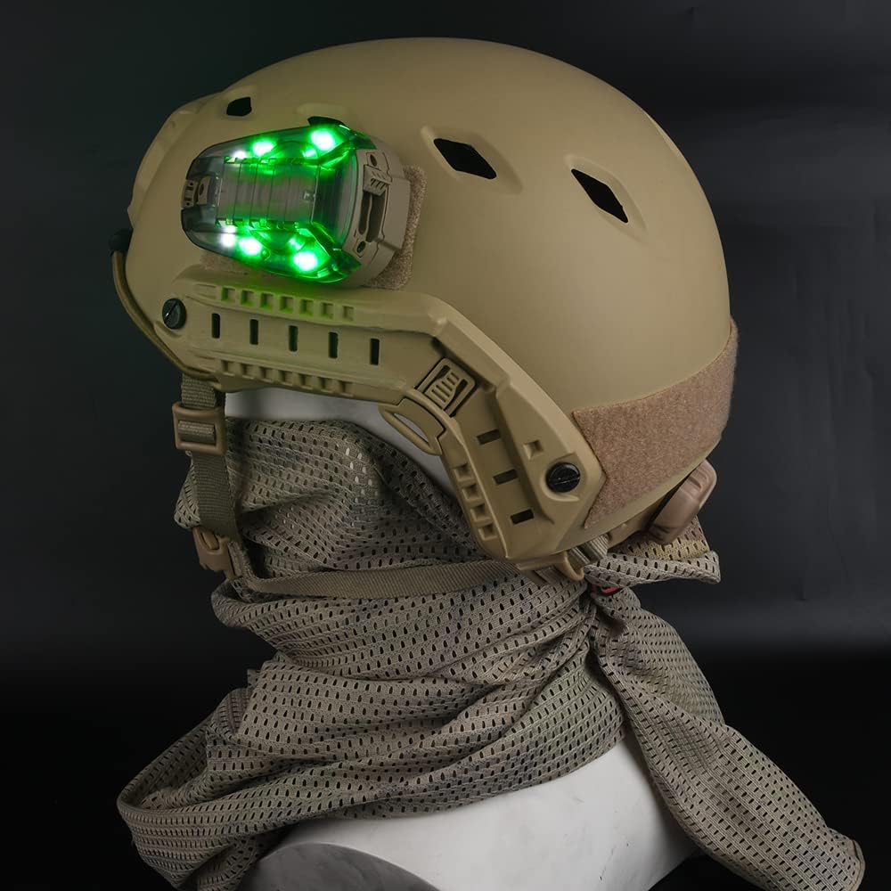 NOBUHIRO 4 Modes Tactical Helmet Light with Visible LED+IR Constant/Strobe