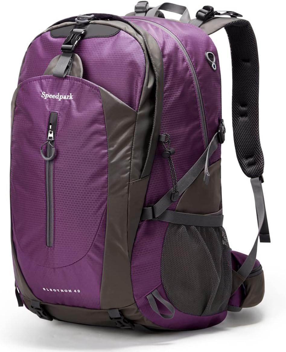 SPEEDPARK 40L Hiking Backpack, Lightweight Camping Daypack with Rain Cover