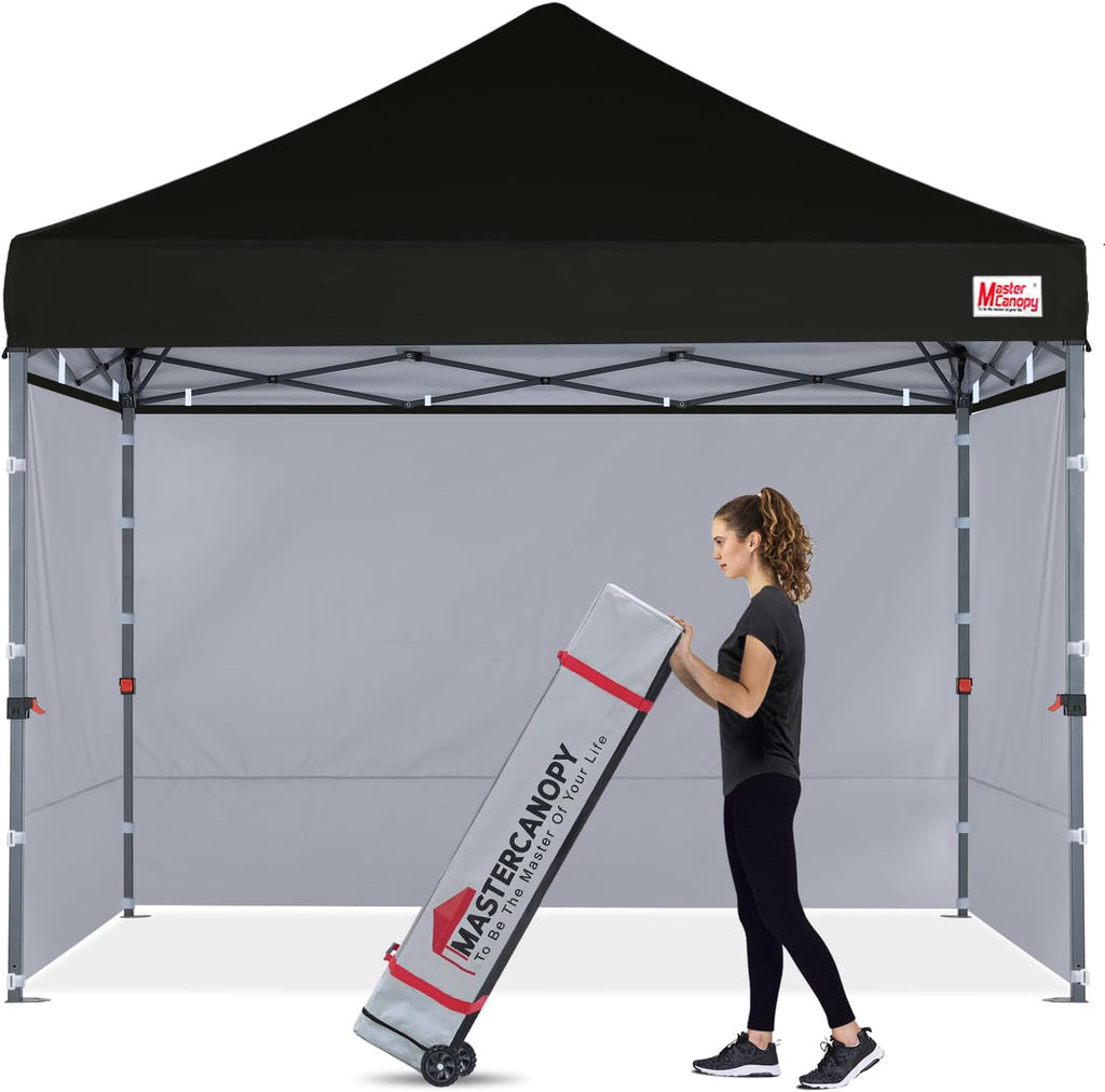 MASTERCANOPY 10x10 Heavy Duty Pop up Canopy Tent with Sidewalls, Blue