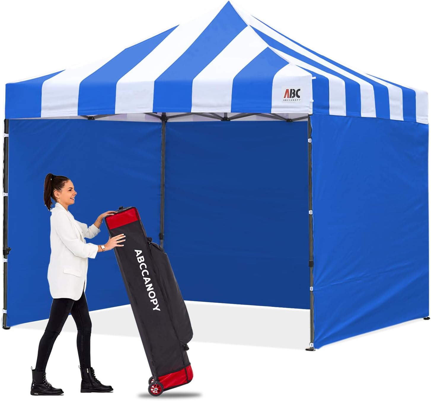 ABCCANOPY Heavy Duty Easy Pop up Canopy Tent with Sidewalls 10x10, Red