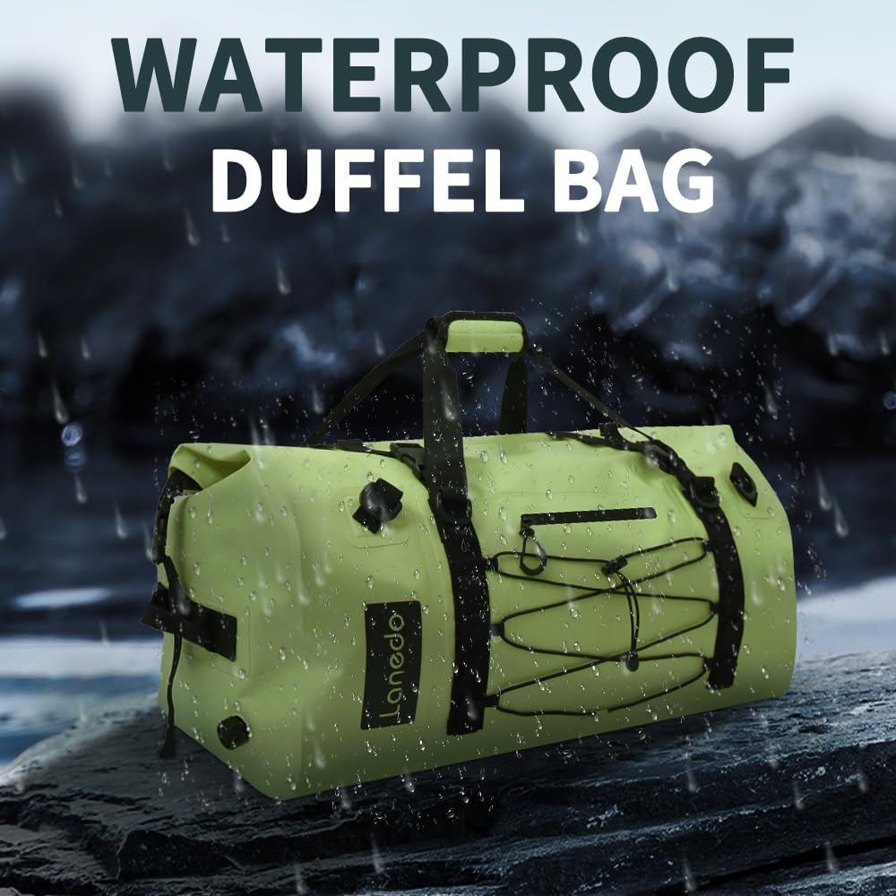 80L Dry Bag Large Waterproof Bag Roll-Top Heavy Duty Fishing Duffel Bag with Durable Straps & Handles for Kayaking Paddle boarding Boating Rafting Fishing Canoeing Camping