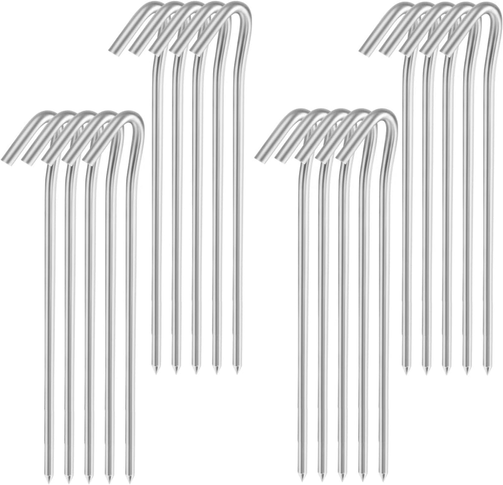 7" Tent Stakes, Heavy Duty Tarp Camping Stakes, Galvanized Metal Pegs for Outdoor Decorations, 40 PCS