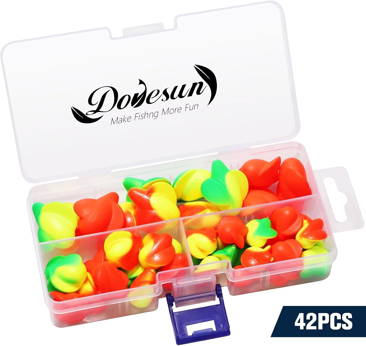 Dovesun 220/104/80/60/54/52/42pcs Pompano Rig Floats for Surf Fishing Foam Bobbers for Fishing Fly Fishing Bobbers Floats Bright Color Kit/Round/Cylindrical/Heart/Bullet/Pill/Spin Shape
