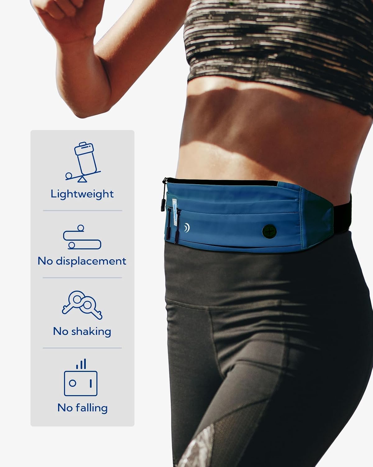 WATERFLY Running Belt Fanny Pack:Phone Holder Belt for Men Women