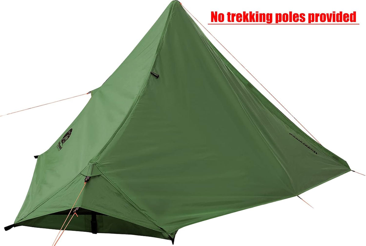 1 Person Trekking Pole Tent, Ultralight Backpacking Hiking Tent (NO Poles)