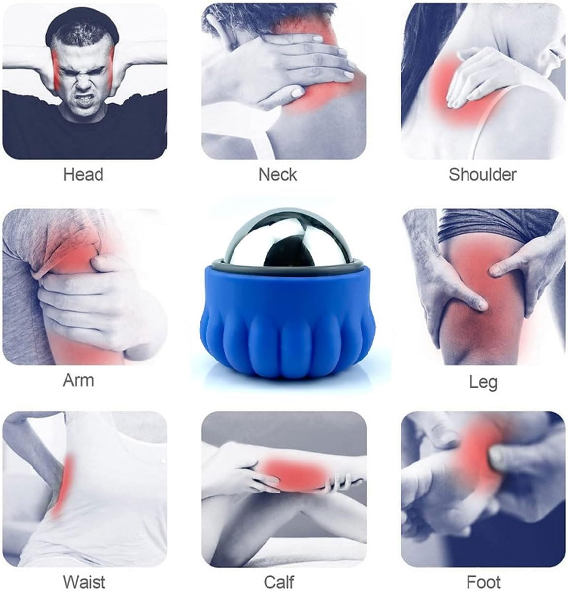 Massage Ice Roller Ball Cold & Heat Therapy Tissue Relief Muscle Recovery
