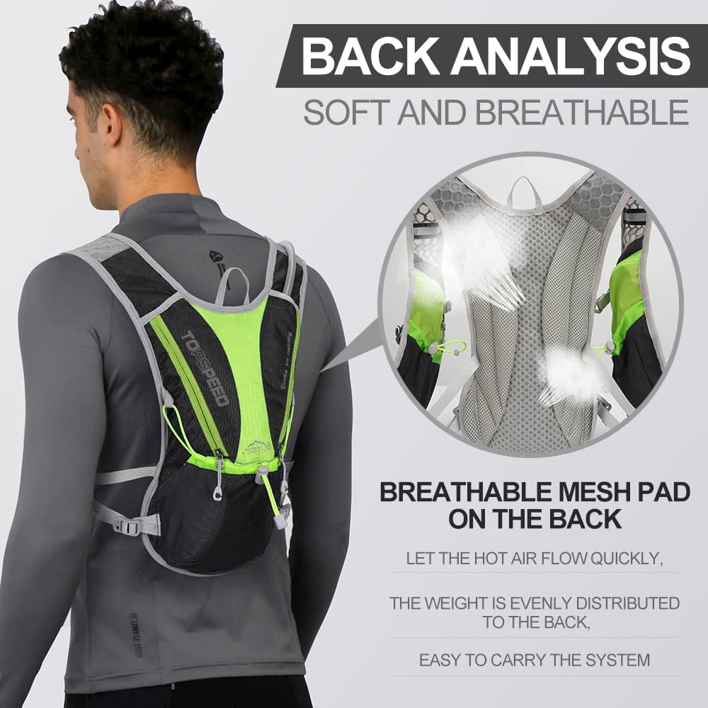 Hydration Pack Backpack, IX INOXTO Running Hydration Vest with 1.5L ( 50 oz) Water Bladder for Men Women, Lightweight Water Backpack for Hiking Cycling Climbing Camping