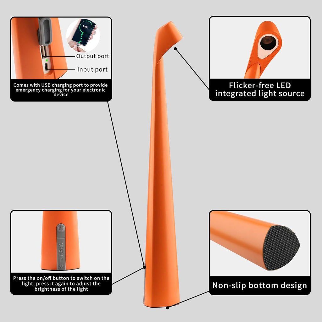 HAPYGI Cordless Rechargeable Reading Metal Table Lamp, 3-Level Brightness
