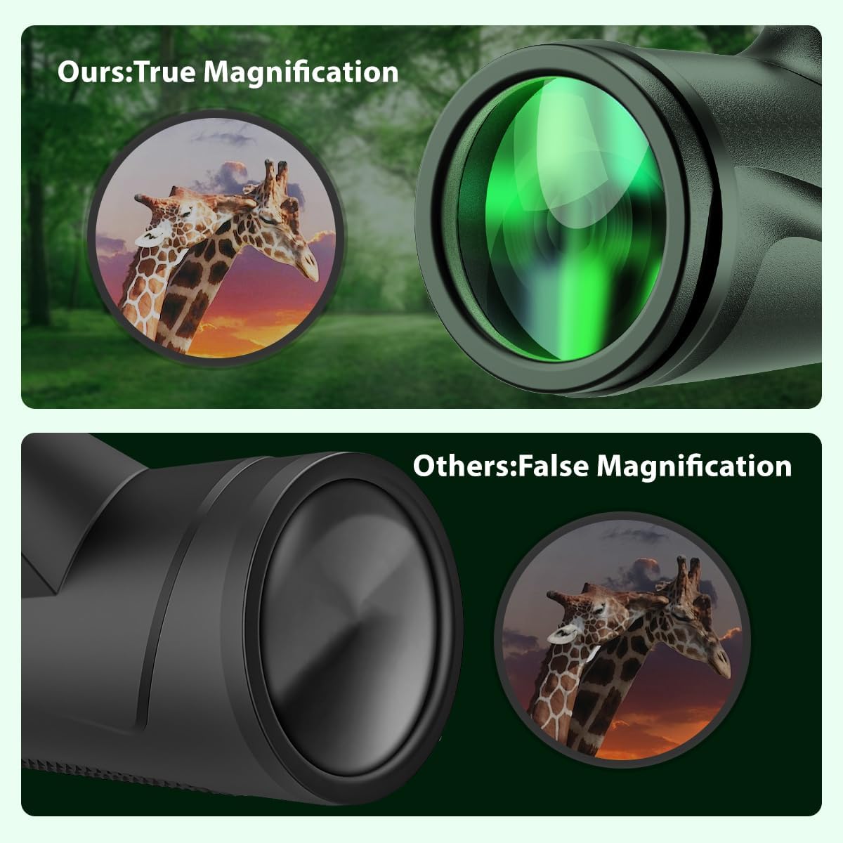 Monocular Telescope 80x100 Wide Field HD Monoculars for Adults with Tripod & Phone Adapter Perfect for Bird Watching Hiking & Outdoor Activities -Green