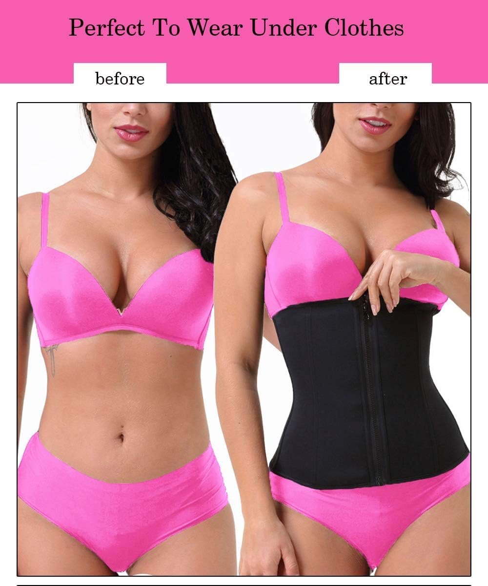 GainKee Clip and Zip Waist Trainer Corset Women Neoprene Worked Out Sweat Vest Body Shaper