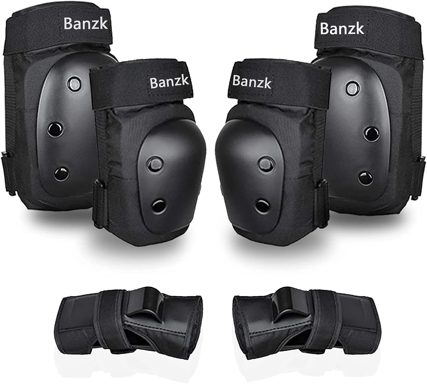 Adult Knee Pads Elbow Pads Wrist Guards for Adult Kids 6 in 1 Protective Gear Set for Skateboarding Biking Roller Skating Cycling Outdoor Sports
