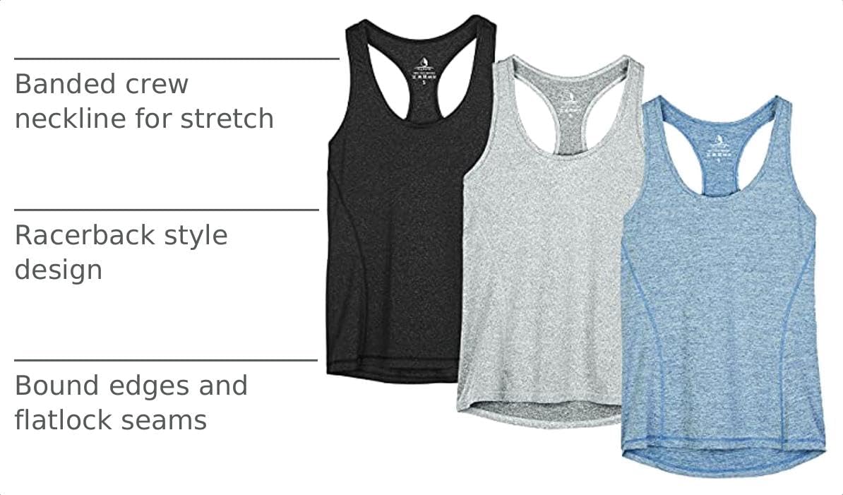 icyzone 3 Pack Women's Racerback Workout Tank Tops