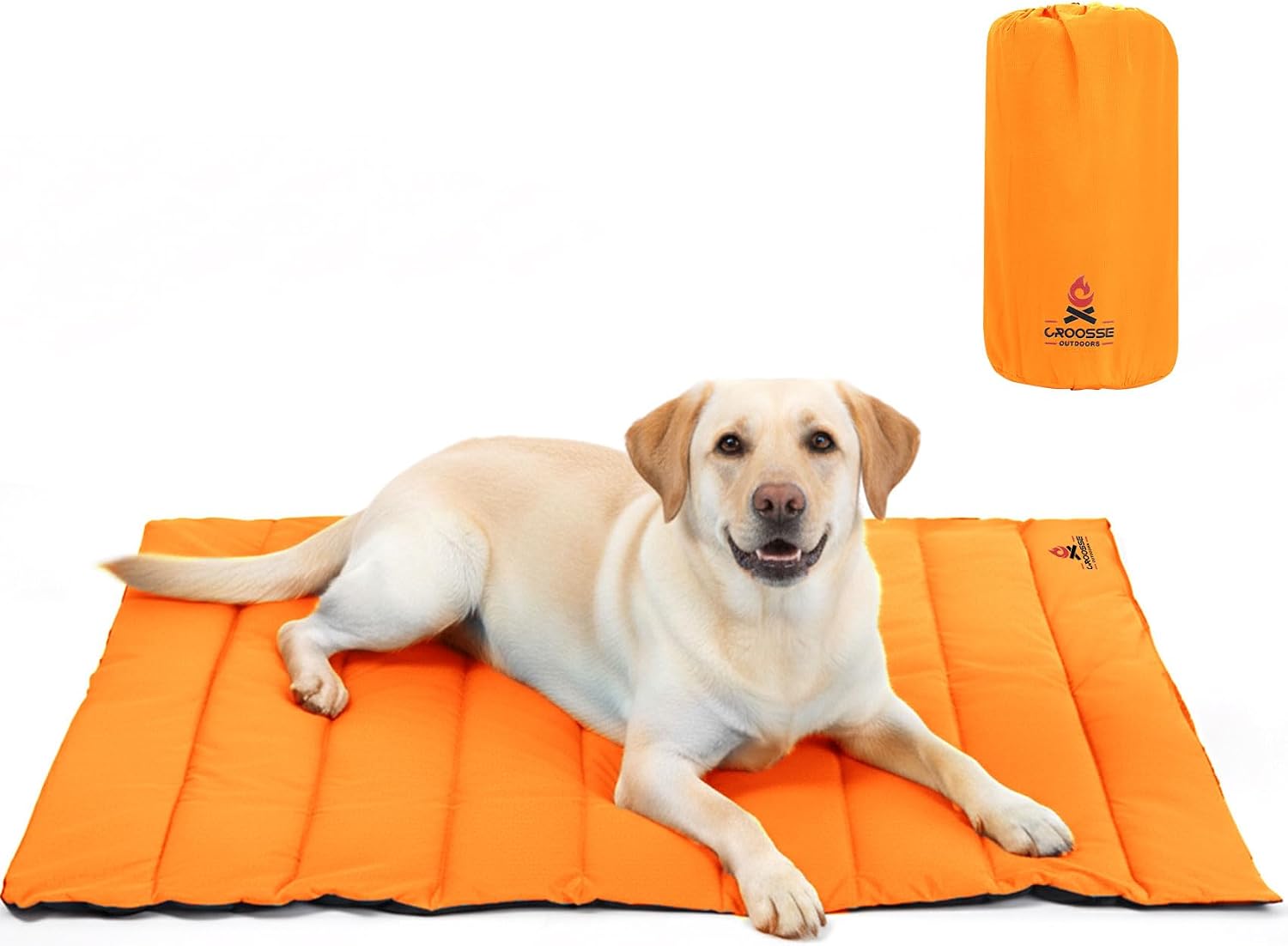 Waterproof Outdoor Dog Bed, Foldable Travel Camping Dog Mat with Carry Bag