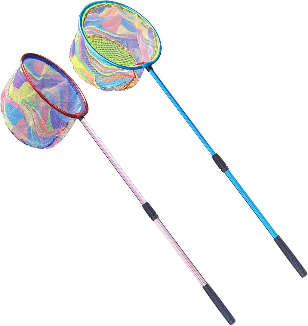 Fishing Net 2 Pack Retractable Lightweight Landing Net with Aluminum Rod Handle Fishing Nets for Youth Catch and Release Butterfly Nets