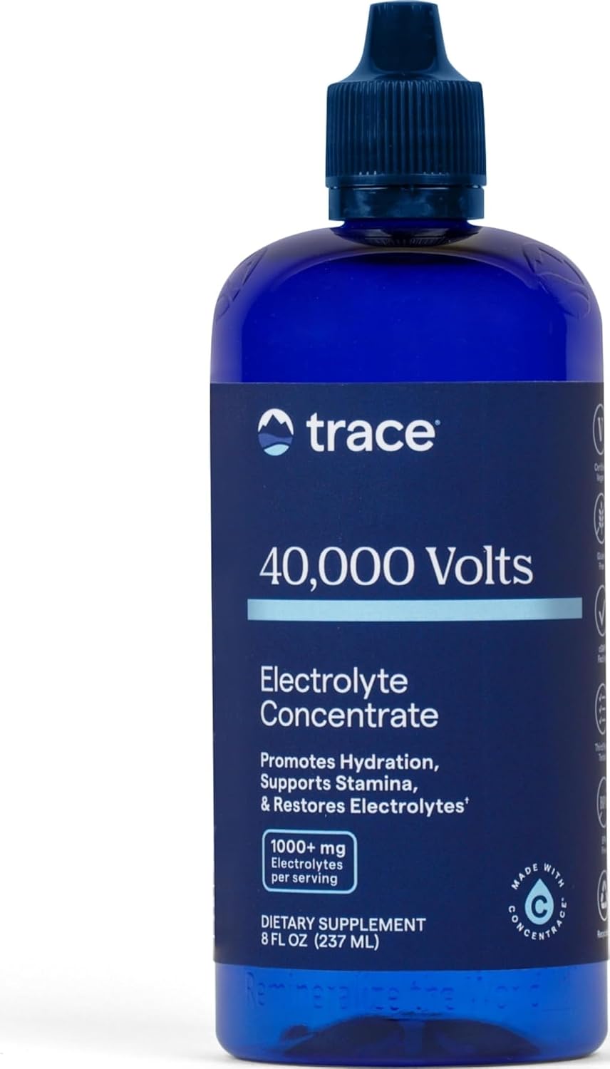 Trace Minerals 40,000 Volts Electrolyte Drops, 3-Pack, 8 fl oz, 144 Serv