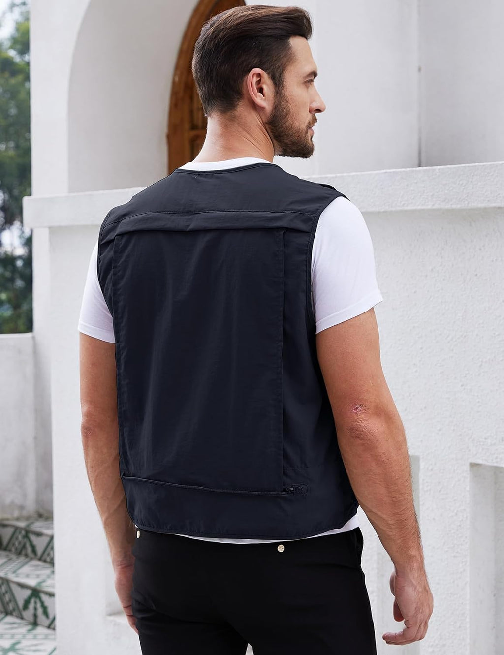Gihuo Mens Fishing vest for Safari Utility Cargo with Pockets