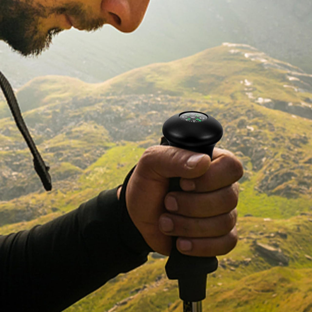 SUPVOX Trekking Pole Ball Handle Compass: Socket-in Hiking Stick Knob Compass Replacement for Wood Walking Poles, Mountaineering, and Climbing