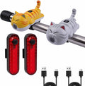 KunHe 2 Pack Cat Bike Lights Front and Back for Kids Rechargeable Set