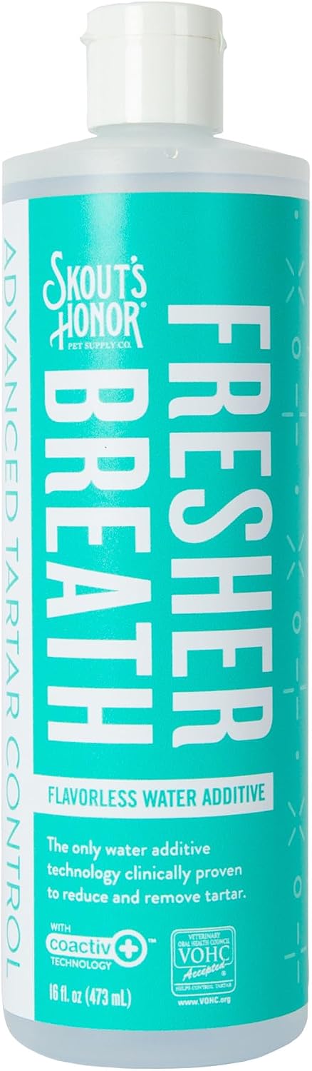 SKOUT'S HONOR Fresher Breath Water Additive for Dogs and Cats, 16 oz
