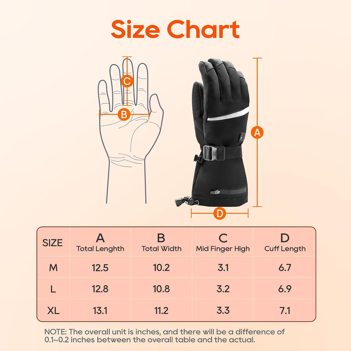 Heated Gloves, Rechargeable Heated Gloves for Men Women, Waterproof Electric Heating Ski Gloves with Touchscreen for Cold Weather Motorcycle Skiing Snowboarding Hiking Hunting Gifts