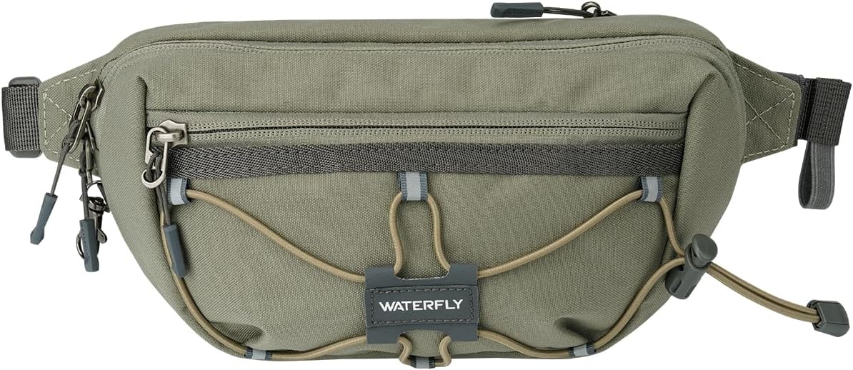 WATERFLY Small Fanny Pack RFID Blocking Travel Hiking Crossbody Waist Bag