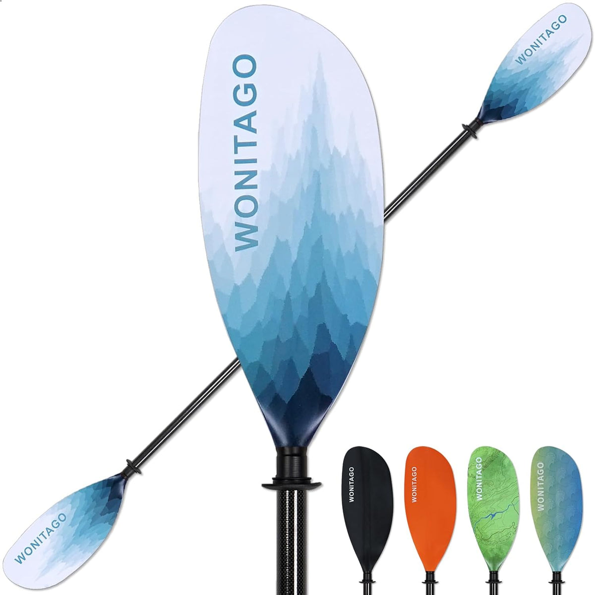 Adjustable Kayak Paddle with Carbon Fiber Shaft and Nylon Blade