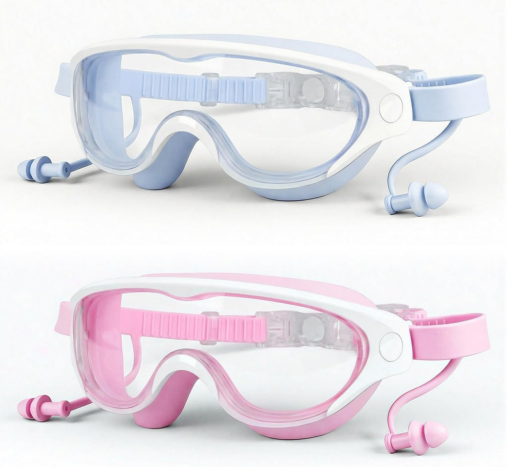 Zoomsnail Kids Swim Goggles 2Pack, Leakproof Anti-fog UV Lens Swimming Goggles for Kids Boys & Girls 3-15