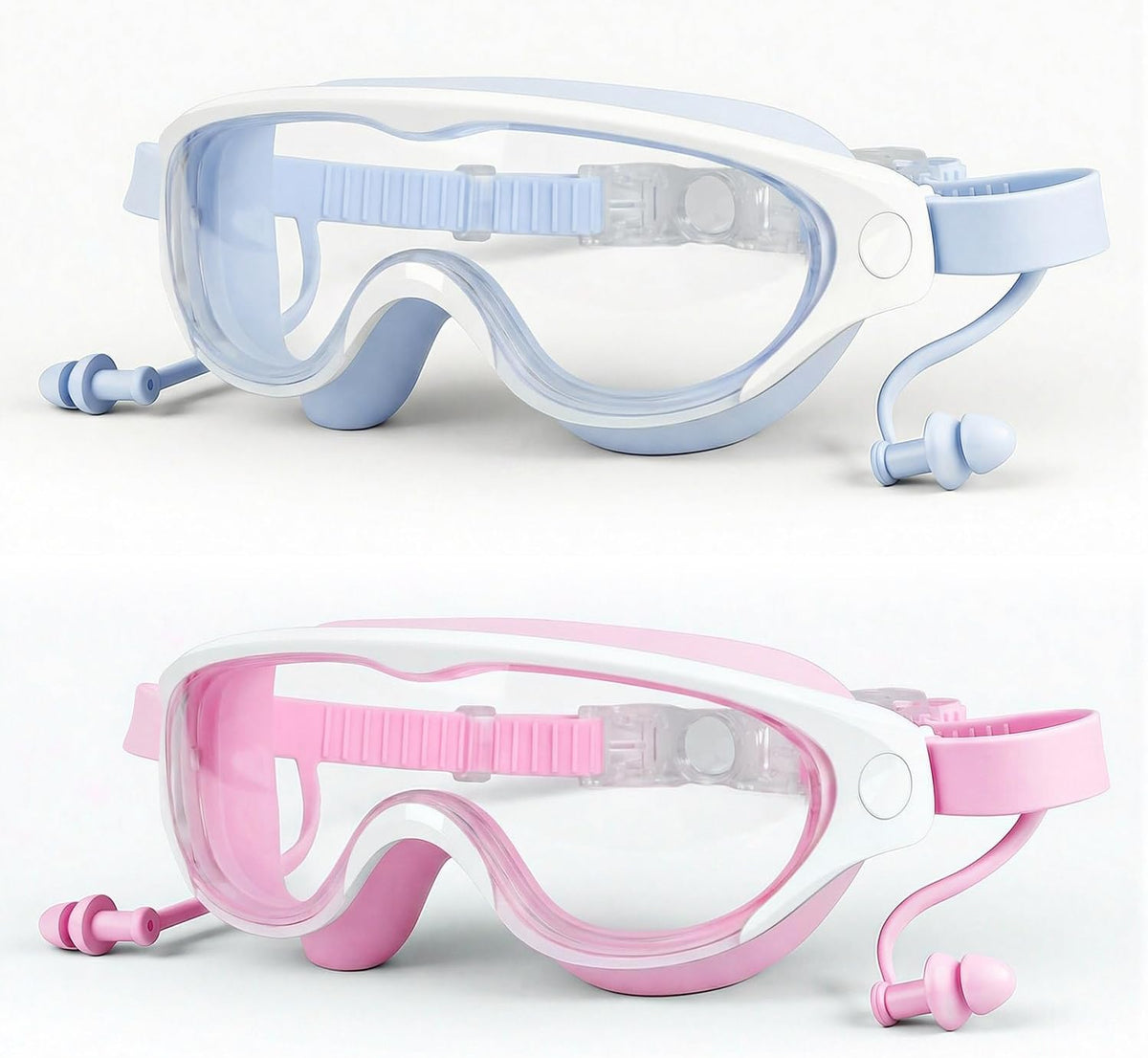 Zoomsnail Kids Swim Goggles 2Pack, Leakproof Anti-fog UV Lens Swimming Goggles for Kids Boys & Girls 3-15