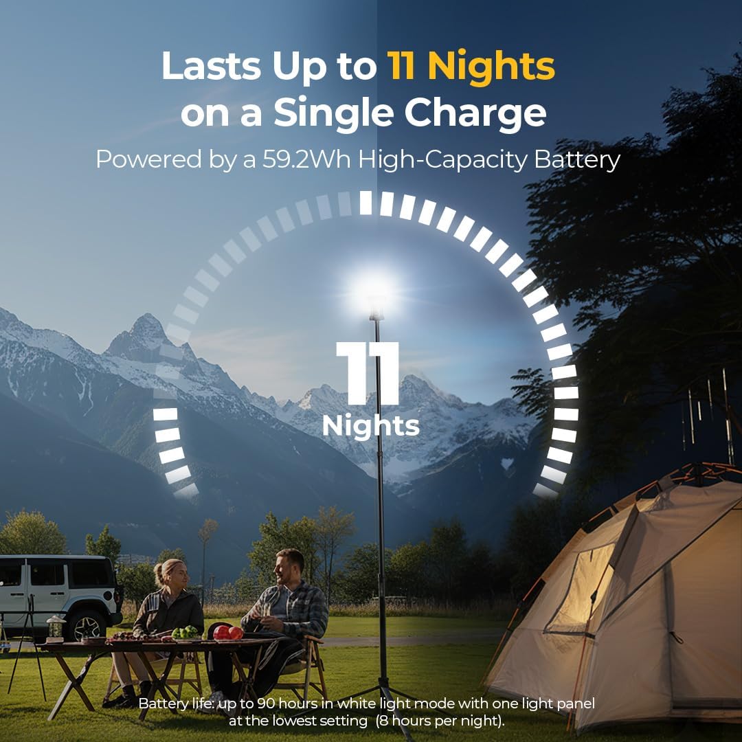 BougeRV Telescoping Camping Light CL03, 3200 Lumen Telescopic Lantern