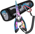 Premium Saltwater & Freshwater Fishing Pliers – Rainbow Titanium-Coated Rust-Resistant Multi-Tool with Tungsten Carbide Line Cutters, Split-Ring Tip, Non-Slip Ergonomic Grip & Coiled Lanyard