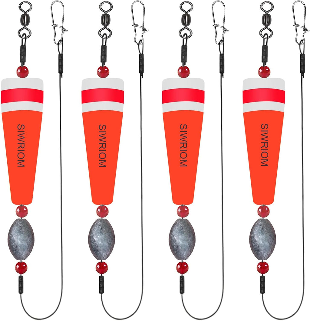 Popping Corks Floats for Saltwater Fishing Bobber, 4PCS Weighted Bobbers Inshore Fishing Popping Cork Float Rig Rattle Popper for Redfish Speckled Trout Sheepshead Flounder Fishing Tackle