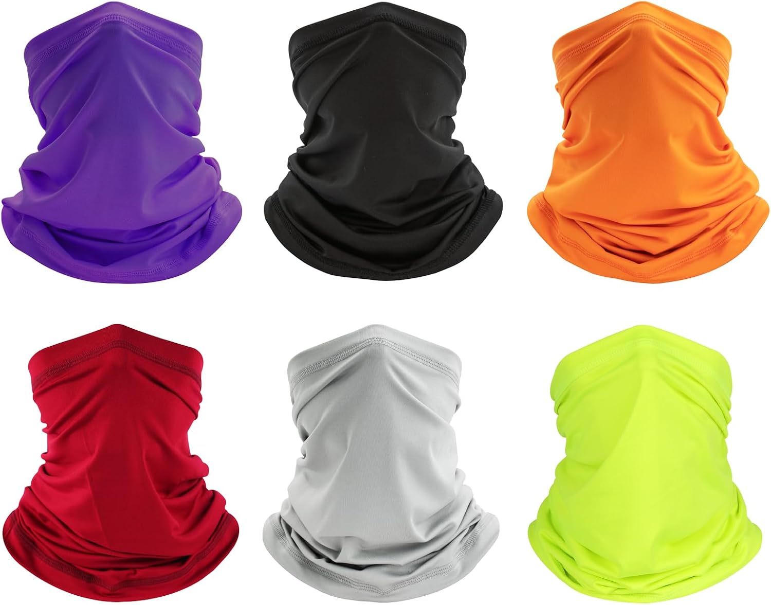 Neck Gaiter Face Mask: 6 Pack Cooling UV Sun Protection Bandana
